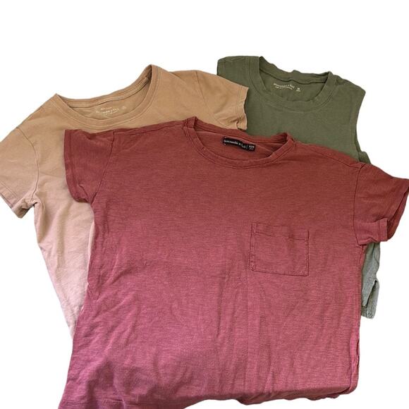 SET OF 3: Abercrombie & Fitch Cotton Tank & Tees - Picture 1 of 14